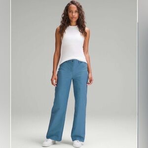 Lululemon City Sleek 5 Pocket High-Rise Wide-Leg Pant Utility Blue color size 24